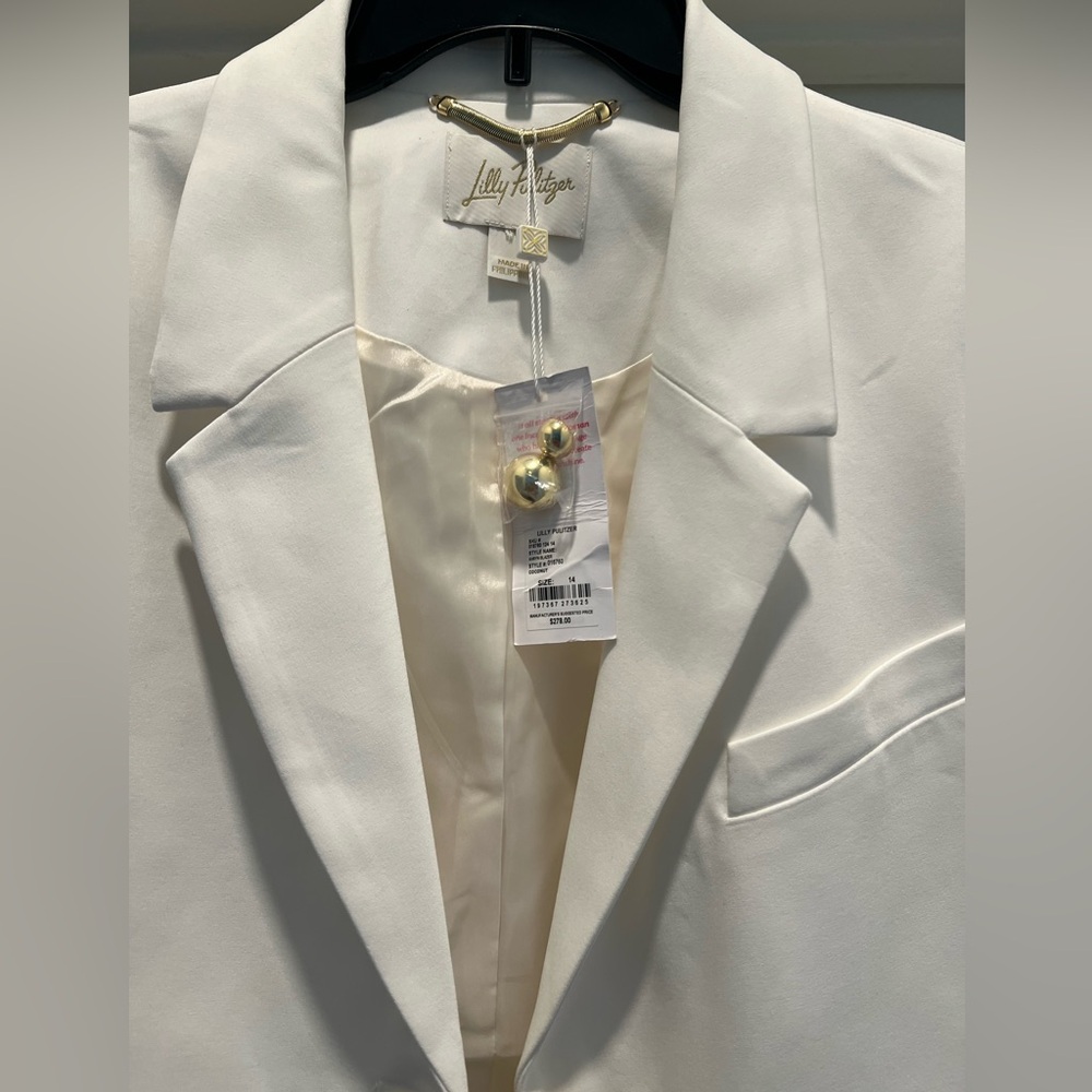 NEW LILLY PULITZER AMRYN Stylish Cream Blazer - Picture 4 of 14